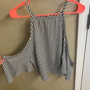 Striped cold shoulder